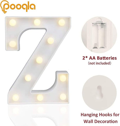 Pooqla LED Marquee Letter Lights Sign, Light Up Alphabet Letter for Home Party Wedding Decoration Z