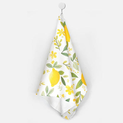 Eunzel Kitchen Tea Towel Quick Dry Microfiber Dish Towels 18x30 Lemon