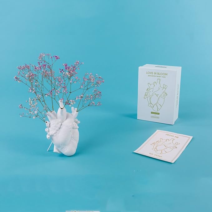 Seletti Love in Bloom Heart Vase, White