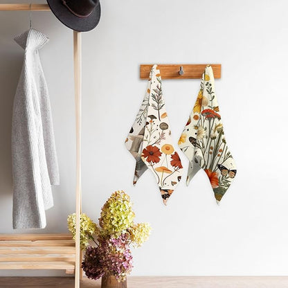 Butterfly Kitchen Dish Towels Set of 2 Absorbent Hand Towels Boho Moth Mushroom Moon Phase Watercolor