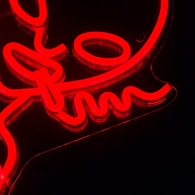 Lucunstar Red Alien Neon Sign Alien Neon Signs for Wall Decor,Man Cave Decor for Men,Shop Bar Pub Man Cave,Game Room,Hip Hop Party Led Lights Game Room Boy Gifts Personality Lovers