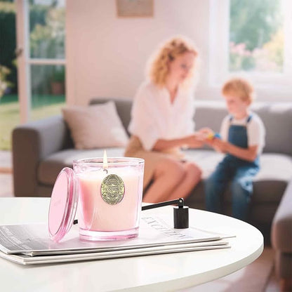 M&SENSE Natural Soy Candle | Saltwater Rose & Pink | 9.2 oz, 50H Burn Time | Luxury Scented Candle for Relaxation, Gifting, Home Décor | Ideal for Bedroom, Office, Party Ambiance