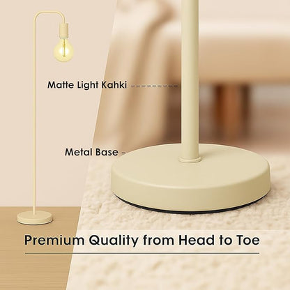 BoostArea Kahki Floor Lamp 63 inch, Modern Cute Floor Lamp, Metal Standing Lamp, E26 Socket, On/Off Footswitch, ETL Listed, Tall Thin Skinny Cool Kids Lamp for Living Room, Bedroom Decor, Minimalist
