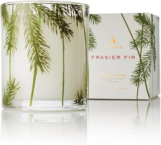 Thymes Frasier Fir Pine Needle Candle – Holiday Candles for Home Scented with Notes of Crisp Siberian Fir, Cedarwood & Sandalwood – Christmas Decor – Christmas Gifts for Women & Men (6.5 oz)
