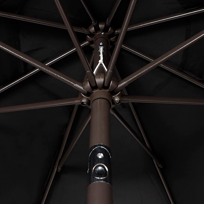 Blissun 9' Outdoor Patio Umbrella, Outdoor Table Umbrella, Yard Umbrella, Market Umbrella with 8 Sturdy Ribs, Push Button Tilt and Crank