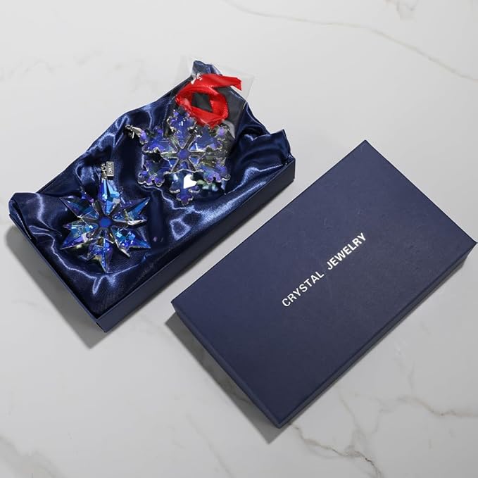 2023 Edition Crystal Snowflake Ornament Christmas Tree Ornament Home Decor Gift (23-Set of 2-Colorful)