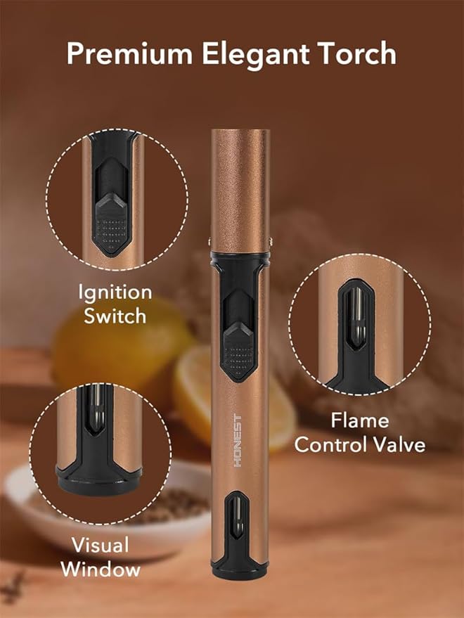 23Pcs Whiskey Smoker Kit with Torch-12 Wood Chips, Ice Ball Mold, Cocktail Smoker Infuser Kit, Old Fashioned Drink Smoker Kit, Birthday Bourbon Whiskey Gifts for Men,Husband,Dad,Him