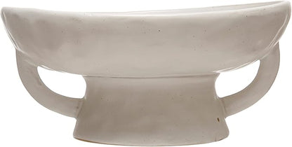 Creative Co-Op Stoneware Bowl w Reactive Glaze Decorative Object, White