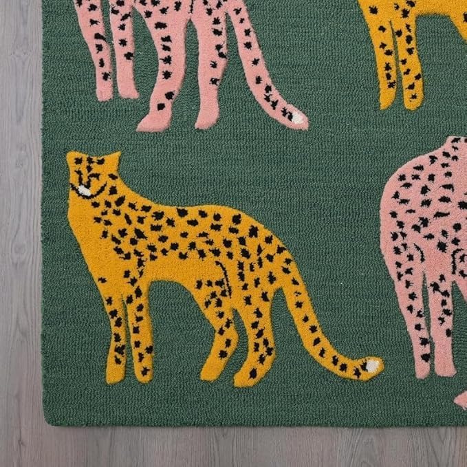 Hand Tufted Modern & Unique Animal Rugs 100% Wool, Soft and Durable Rugs for Your Living Room, Bedroom,Hall Or Any Room (Multi Colour U1, 4 x 6 Feet)