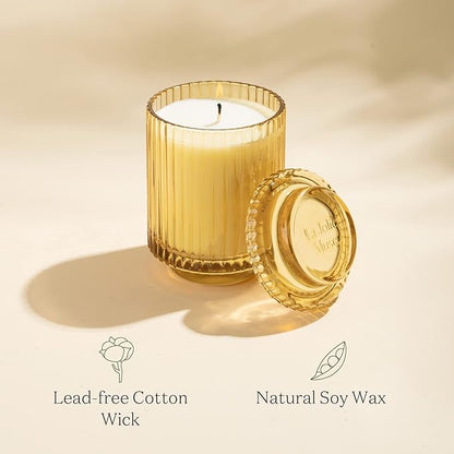 LA JOLIE MUSE Sandalwood & Patchouli Scented Candle, Candles for Home Scented, Luxury Glass Jar Candles for Gift and Home Decor, 80 Hours Long Burning, 12.3oz