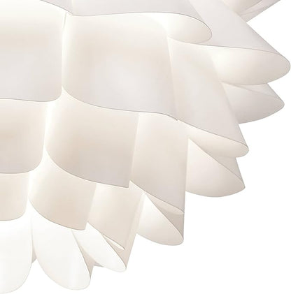 Possini Euro Design White Flower Hanging Pendant Lighting Fixture 19 1/2" Wide Modern Blooming Curved Petals for Dining Room Living House Home Foyer Kitchen Island Entryway Bedroom High Ceilings