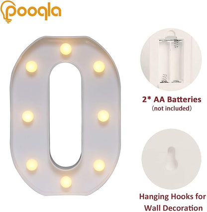 Pooqla LED Marquee Letter Lights Sign, Light Up Alphabet Letter for Home Party Wedding Decoration O