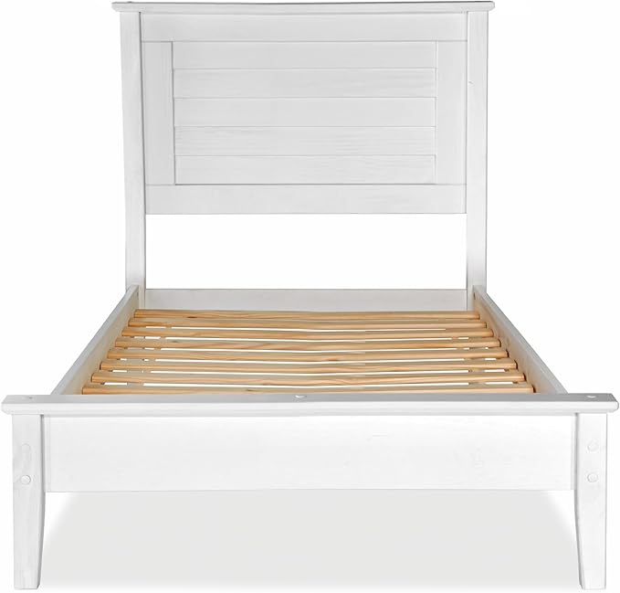 Grain Wood Furniture Greenport Solid Wood Platform Bed, Twin Size, Brushed White