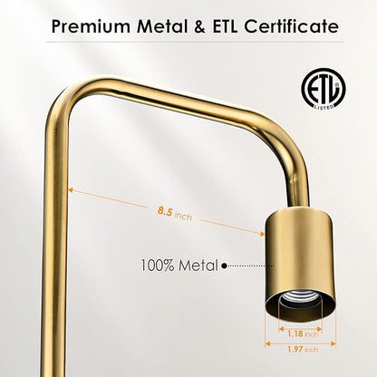 BoostArea Industrial Gold Standing Lamp, 63 Inch, E26 Socket, On/Off Footswitch, ETL Listed, Modern for Bedroom, Living Room, Minimalist, Vintage, Mid-Century, Boho, Metal