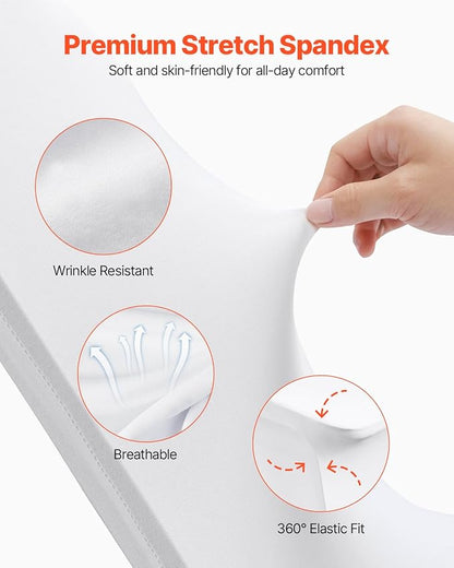 VEVOR 100 Pcs White Chair Covers Polyester Spandex Chair Cover Stretch Slipcovers for Wedding Party Dining Banquet Flat-Front Chair Covers