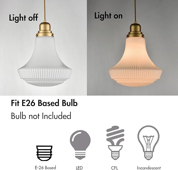 CLAXY Modern Gold Pendant Light Over Kitchen Island with Milky White Glass Shade Adjustable Hanging Pendant Lighting for Kitchen Dining Room Bedroom Restaurant