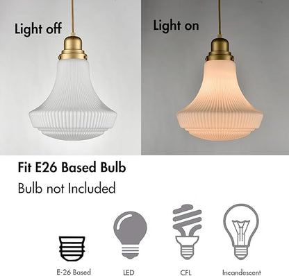 CLAXY Modern Gold Pendant Light Over Kitchen Island with Milky White Glass Shade Adjustable Hanging Pendant Lighting for Kitchen Dining Room Bedroom Restaurant