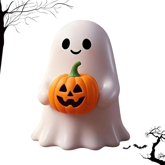 Halloween Ghost with Figurine - Cute Rock Ghost for Gift Props Funny Ghost Statue,Tabletop Home Decor Ghosts Halloween Decorations Indoor