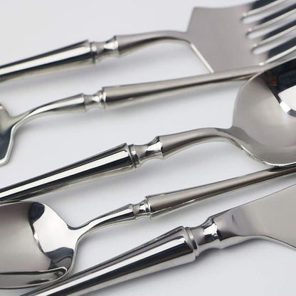 JASHII 20-piece 18/10 Stainless Steel Silver Flatware/Cutlery/ Set Service for 4 Person, Include Knife/Fork/Spoon, Mirror Polished (Silver)
