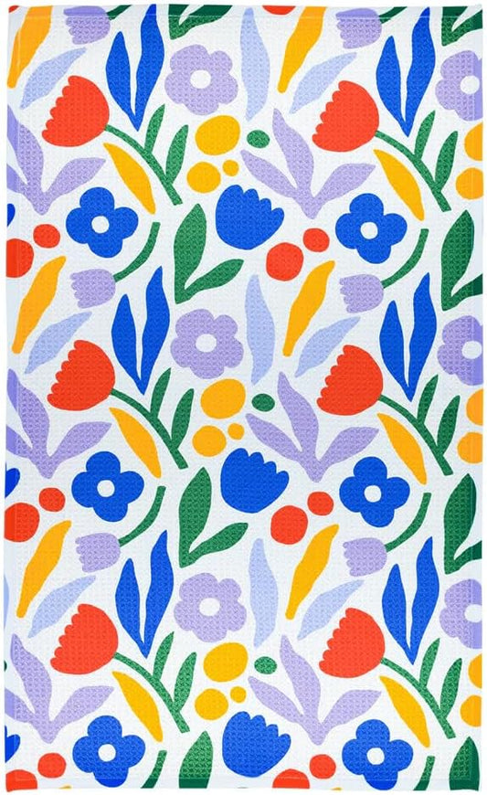 Modern Style Premium Kitchen Tea Towel Super Absorbent Fast Drying Microfiber Tulip Time