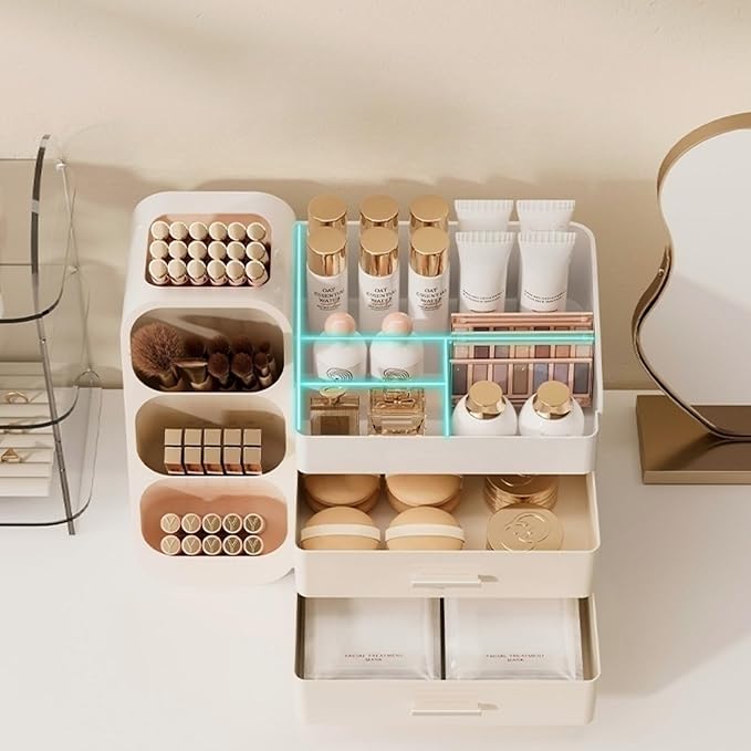 Makeup Organizer with Drawers for Vanity,Spacious Cosmetic Display Case,Perfect Storage Solution for Your Beauty Essential