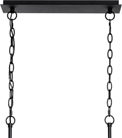 Possini Euro Design Carrine Black Painted Gold Linear Pendant Chandelier 38 1/2" Wide Modern Clear Crystal 8-Light Fixture Dining Room House Foyer Entryway Bedroom Kitchen Island Hallway Ceilings