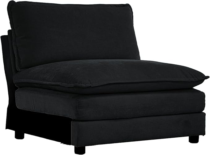SoarFlash Chenille Sectional Middle Position Sofa,Black