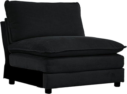 SoarFlash Chenille Sectional Middle Position Sofa,Black