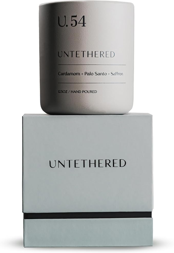 U.54 Luxury Scented Candle – Cardamom, Palo Santo & Amber | Hand-Poured in USA w/ 100% Natural Coconut & Apricot Wax | Double Wick, Long-Lasting Aromatherapy Candle for Home, Gift & Relaxing (12.5 oz)