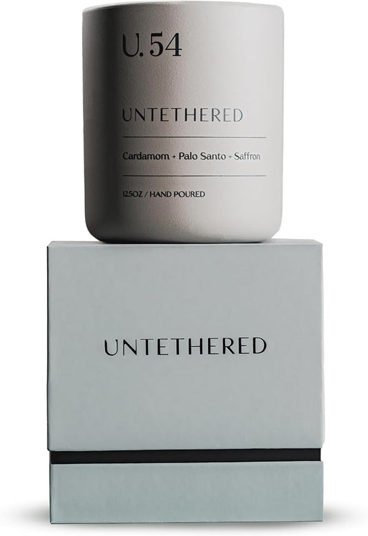 U.54 Luxury Scented Candle – Cardamom, Palo Santo & Amber | Hand-Poured in USA w/ 100% Natural Coconut & Apricot Wax | Double Wick, Long-Lasting Aromatherapy Candle for Home, Gift & Relaxing (12.5 oz)