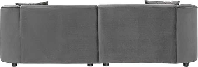 Christopher Knight Home 87.50" Curved Oversized 2 Seater Sofa, Upholstered Couch Chair, Soft Seating, Cozy Loveseat with Armrest, Reading Sofas for Living Room, Home Rest, Grey