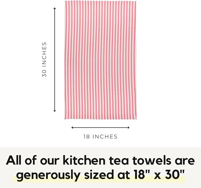 Modern Style Premium Kitchen Tea Towel Super Absorbent Fast Drying Microfiber Bubblegum Stripe