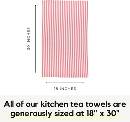 Modern Style Premium Kitchen Tea Towel Super Absorbent Fast Drying Microfiber Bubblegum Stripe