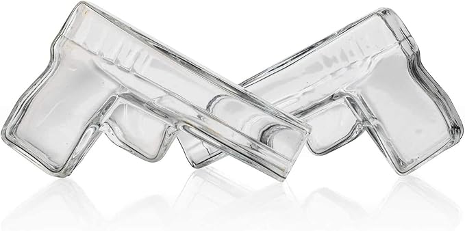 Pistol Whiskey Decanter Set & 6 Pistol Glasses - Unique Whiskey Set for Home Bar, Bourbon Gifts for Men, Birthday Gift for Dad, Liquor Dispenser, Personalized Gifts for Men - Carrying Case Included