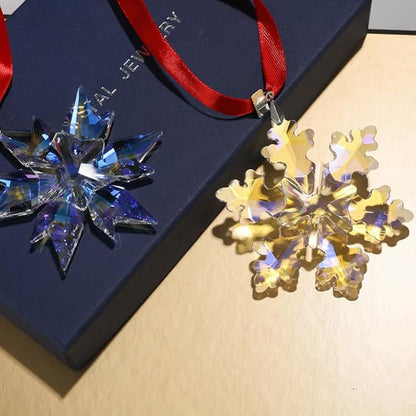 2023 Edition Crystal Snowflake Ornament Christmas Tree Ornament Home Decor Gift (23-Set of 2-Colorful)