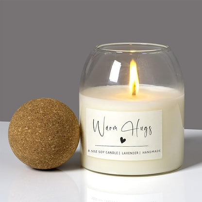 House Warming Gifts New Home，Housewarming New Home Gift Ideas for Women Men Neighbor | Soy Wax, Long-Lasting 60-Hours, Lavender (Warm Hugs)