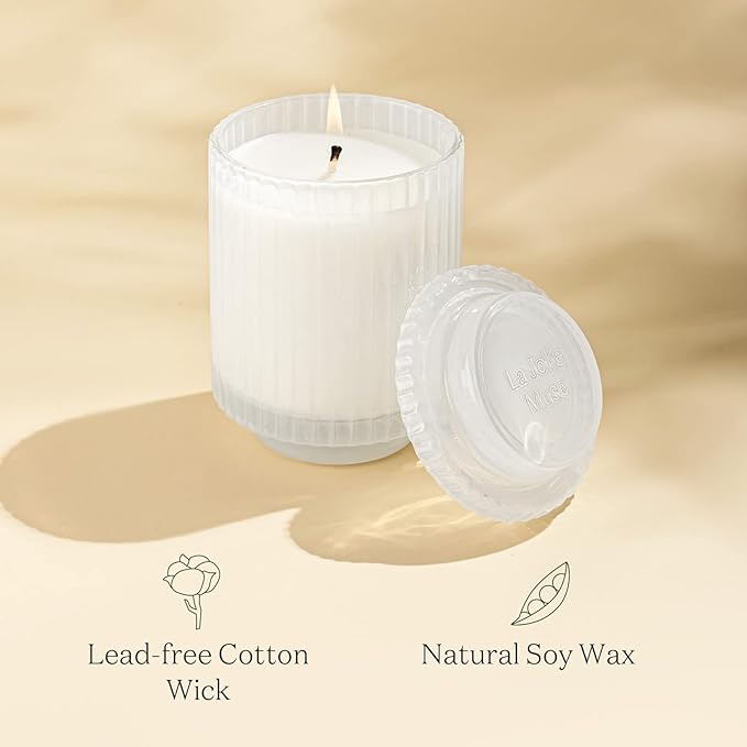LA JOLIE MUSE Vanilla & Coconut Scented Candles, Candles Gifts for Women, Natural Soy Wax Candles for Home Scented, 80 Hours Long Burning, 12.3oz