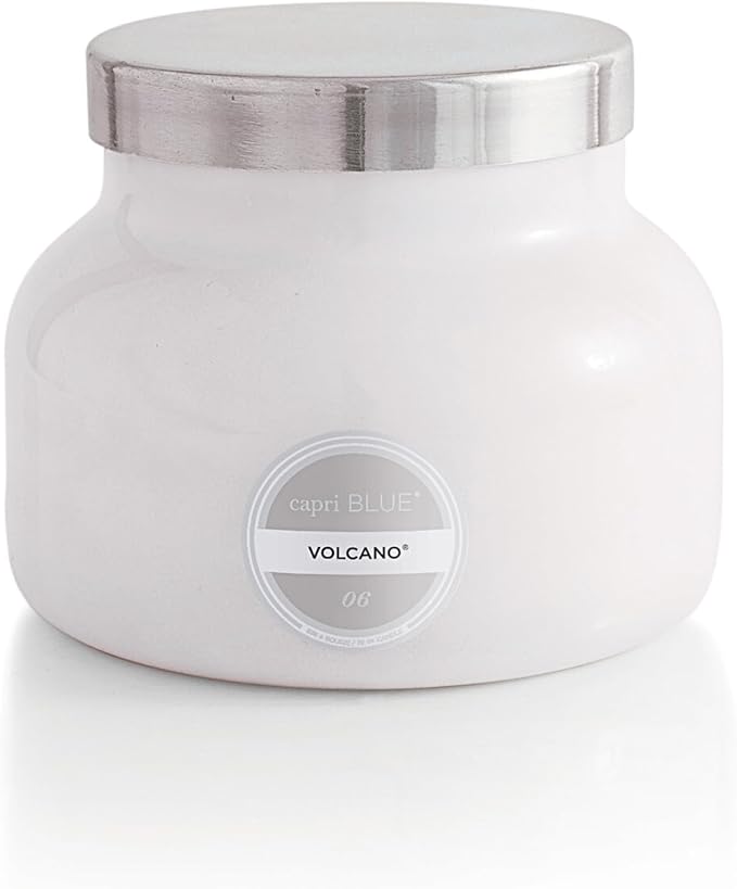 Capri Blue Volcano Scented Candles - Luxury Glass Jar Candles for Home Scented with Tropical Fruit & Sugared Citrus - Soy Wax Blend - Capri Blue Volcano - White Color (19 oz)
