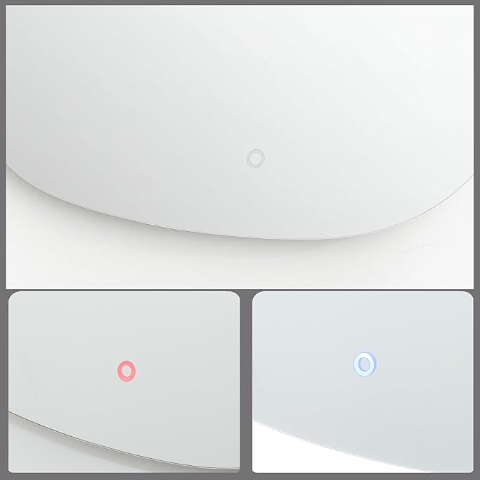 LuxenHome Asymmetrical LED Lighted Mirror for Bathroom, 31"x23" Accent Wall Mirror with Lights, Irregular Vanity Mirror, Washbasin Backlit Led Illuminated Mirror,Entryway, Living Room