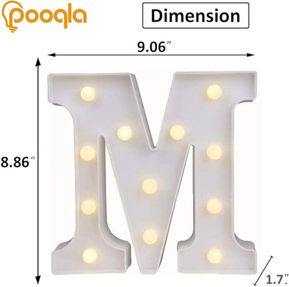 Pooqla LED Marquee Letter Lights Sign, Light Up Alphabet Letter for Home Party Wedding Decoration M