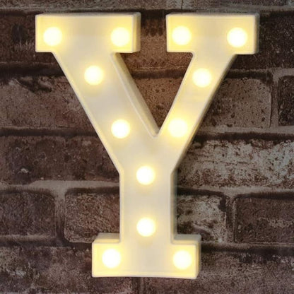 Pooqla LED Marquee Letter Lights Sign, Light Up Alphabet Letter for Home Party Wedding Decoration Y