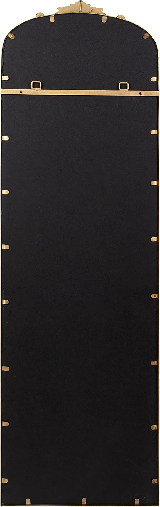 Kate and Laurel Arendahl Glam Arched Vintage Full Length Mirror; 18 x 58; Gold; Traditional Baroque Full Body Wall Mirror with Ornate Garland Inspired Crown