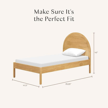 Babyletto Bondi Twin Bed for Kids - GREENGUARD Gold Certified - Twin Bed Frames with Arched Headboard - Universal Mattress Fit - No Box Spring Needed, Perfect for Boys/Girls Room & Guest Rooms, Honey