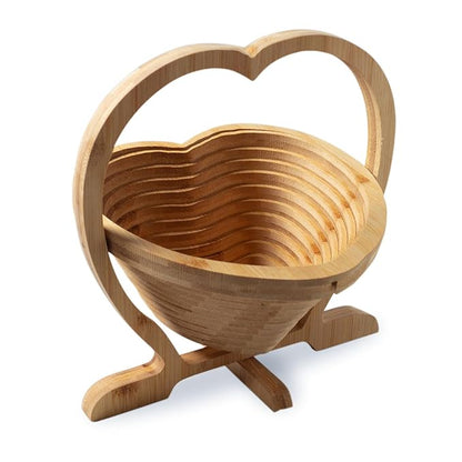 Dried Fruit Gift Basket- Heart Shaped Food Tray- Gourmet Assortment of Premium Tropical Fruits in Reusable Bamboo Heart Basket – Healthy Holiday Snack Gift for Thanksgiving, Christmas, Corporate Gifting- Bonnie and Pop