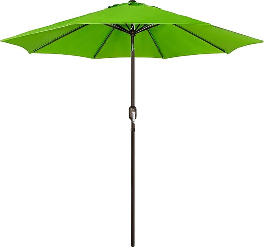 Blissun 9' Outdoor Patio Umbrella, Outdoor Table Umbrella, Yard Umbrella, Market Umbrella with 8 Sturdy Ribs, Push Button Tilt and Crank