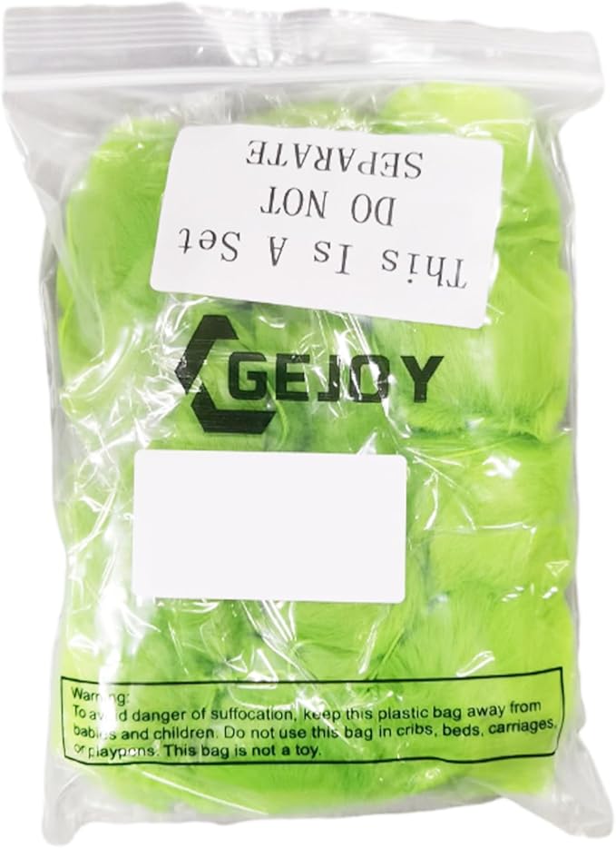 Gejoy 12 Pcs Lime Green Furry Christmas Ball Ornaments for Xmas Tree Green Christmas Hanging Decorations Soft Faux Fur Pom Pom Ball Ornaments for Home Party Supplies Fireplace Mantel Wall Decor