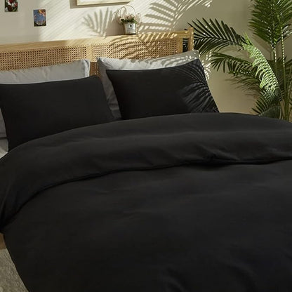 CLOTHKNOW Black Queen Comforter Set 3Pcs Black Bedding Comforter Sets Men Boys Comforter Soft Queen Comforter with 2 x Pillow Cases