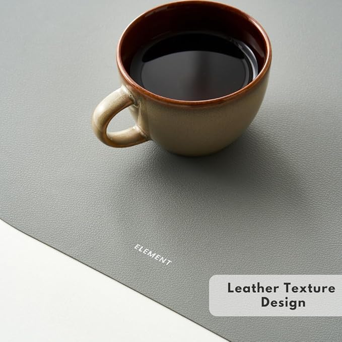 Placemats, Silicone Placemats, Set of 4, Non-Slip, Oil Proof, Water Proof, Heat Resistant, Stain Resistant, Easy to Clean, Leather Texture, Oval (Summer Combo)