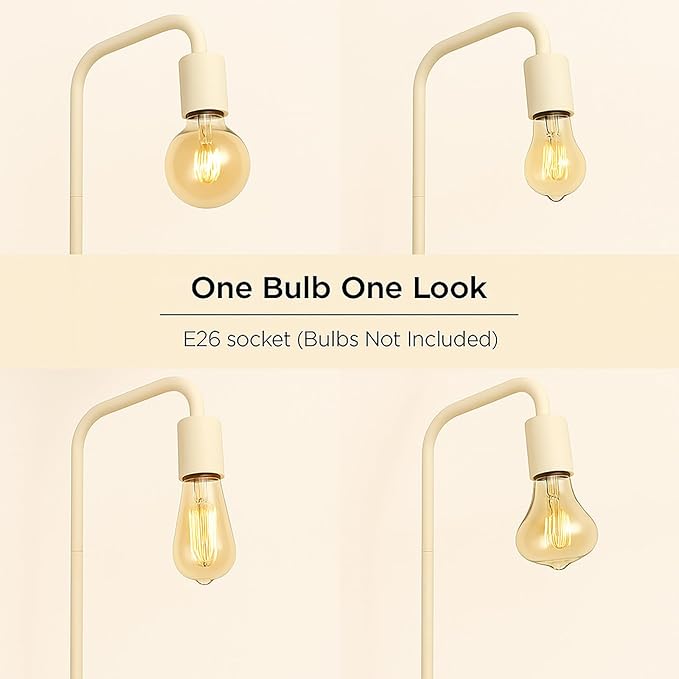 BoostArea Kahki Floor Lamp 63 inch, Modern Cute Floor Lamp, Metal Standing Lamp, E26 Socket, On/Off Footswitch, ETL Listed, Tall Thin Skinny Cool Kids Lamp for Living Room, Bedroom Decor, Minimalist