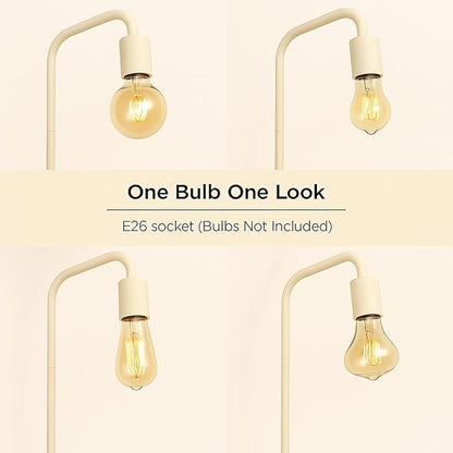 BoostArea Kahki Floor Lamp 63 inch, Modern Cute Floor Lamp, Metal Standing Lamp, E26 Socket, On/Off Footswitch, ETL Listed, Tall Thin Skinny Cool Kids Lamp for Living Room, Bedroom Decor, Minimalist